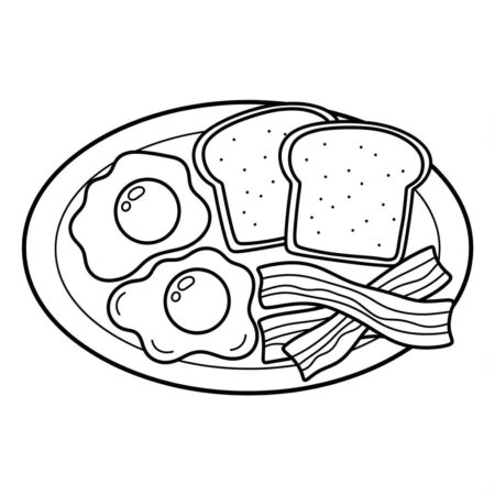 Cafe da Manha Simples (Desenho para Colorir)