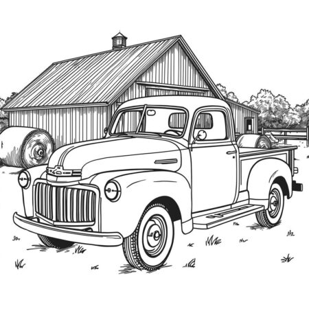 Caminhao Vintage (Desenho para Colorir)