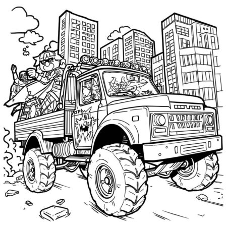 Caminhao de Acao (Desenho para Colorir)