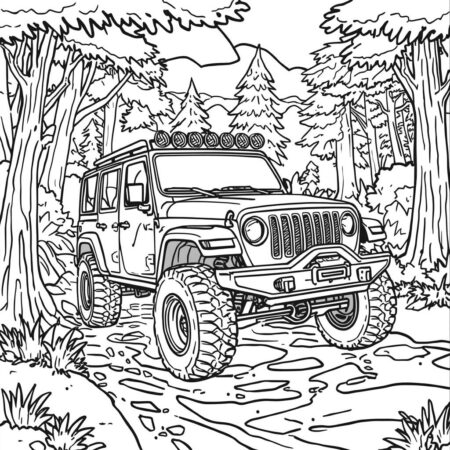 Caminhao de Aventura (Desenho para Colorir)