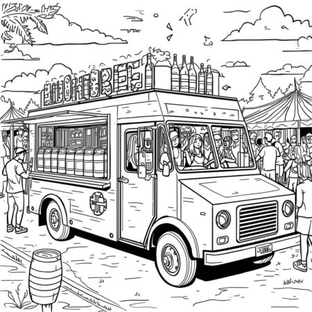 Caminhao de Cerveja (Desenho para Colorir)