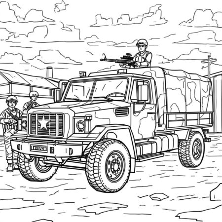 Caminhao de Combate (Desenho para Colorir)