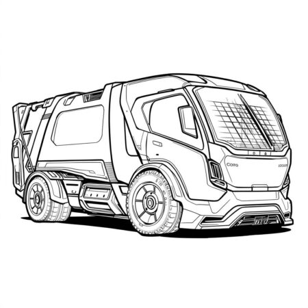 Caminhao de Lixo Futurista (Desenho para Colorir)