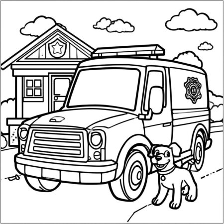 Caminhao de Policia (Desenho para Colorir)