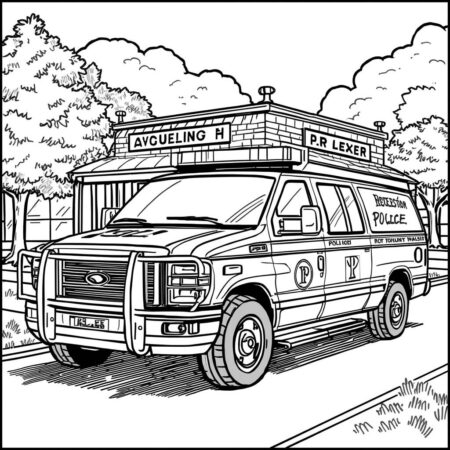 Caminhao de Policia (Desenho para Colorir)