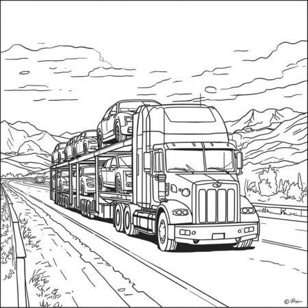 Caminhao de Transporte (Desenho para Colorir)