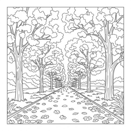 Caminho de Outono (Desenho para Colorir)