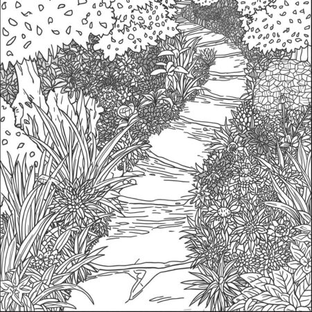 Caminho de Pedras (Desenho para Colorir)