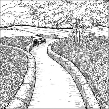 Caminho do Jardim (Desenho para Colorir)