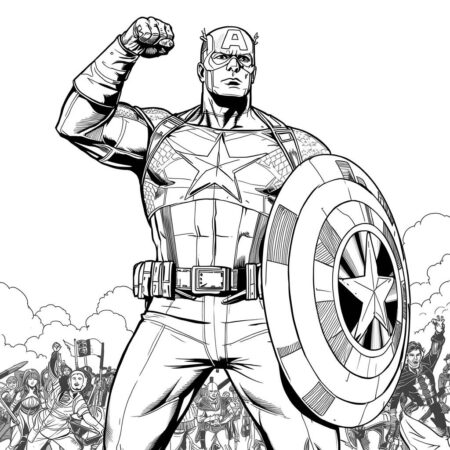 Capitao America Estiloso (Desenho para Colorir)