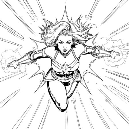 Capitao Marvel Poderosa (Desenho para Colorir)