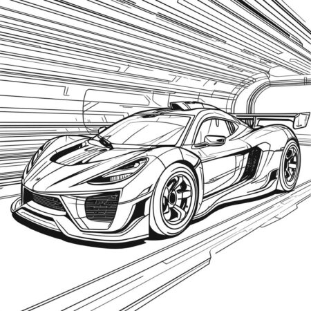 Carro de corrida futurista (Desenho para Colorir)