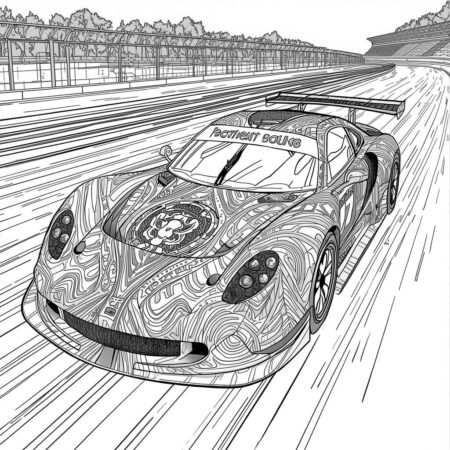 Carro de corrida para adultos (Desenho para Colorir)