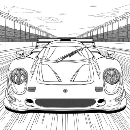 Carro de corrida realista (Desenho para Colorir)