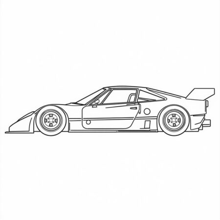 Carro de corrida simples (Desenho para Colorir)