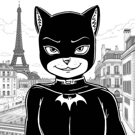 Cat Noir Atraente (Desenho para Colorir)
