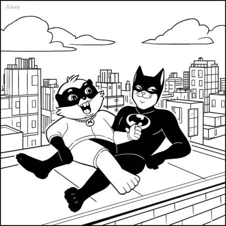 Cat Noir e Plagg (Desenho para Colorir)