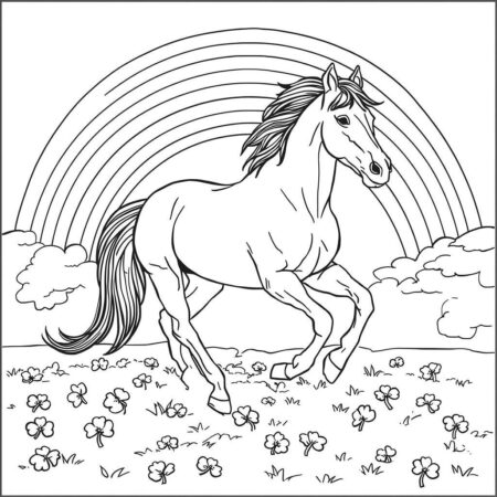 Cavalo do Arco Iris (Desenho para Colorir)