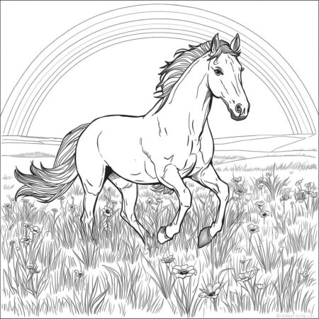 Cavalo majestoso Para Meninas (Desenho para Colorir)