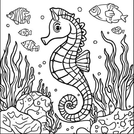 Cavalo marinho Para Meninos (Desenho para Colorir)