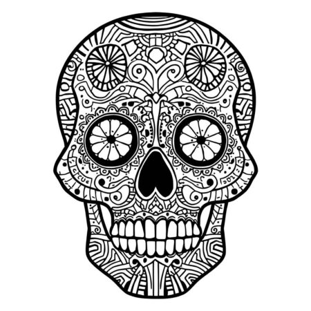 Caveira Doodle (Desenho para Colorir)