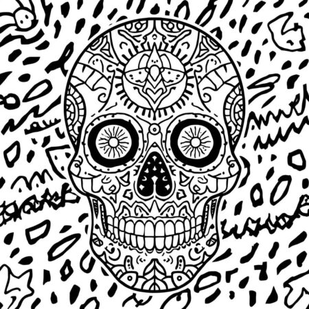 Caveira Estilizada (Desenho para Colorir)
