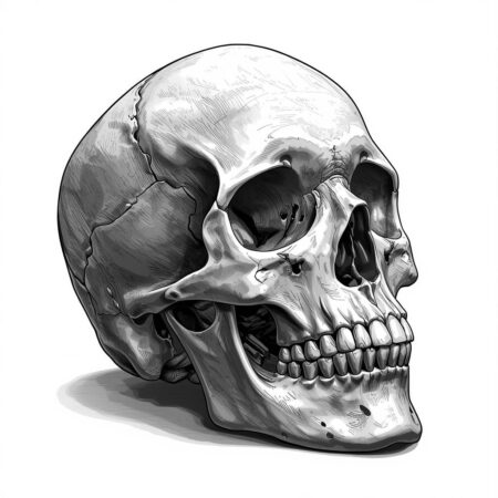 Caveira Realista (Desenho para Colorir)