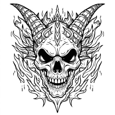 Caveira de Dragao (Desenho para Colorir)