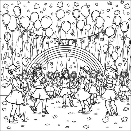 Cenario de Festa (Desenho para Colorir)