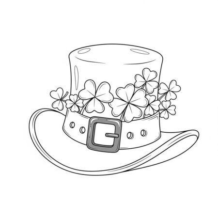 Chapeu de Sao Patricio (Desenho para Colorir)