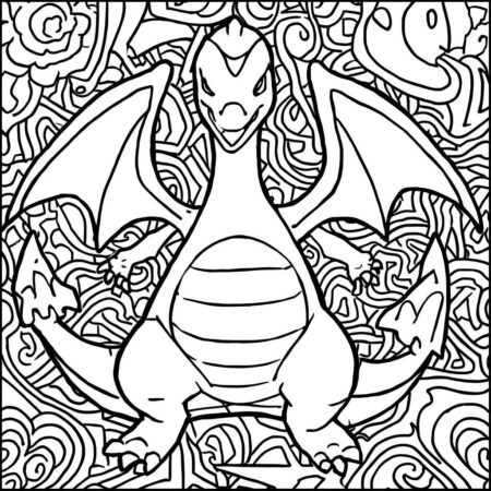 Charizard em Estilo Artistico (Desenho para Colorir)