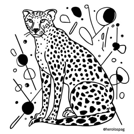 Chita com Padroes Geometricos (Desenho para Colorir)