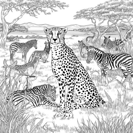 Chita e a Natureza (Desenho para Colorir)