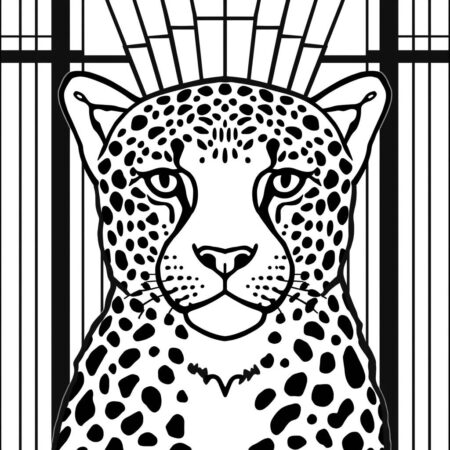 Chita em Estilo Art Deco (Desenho para Colorir)
