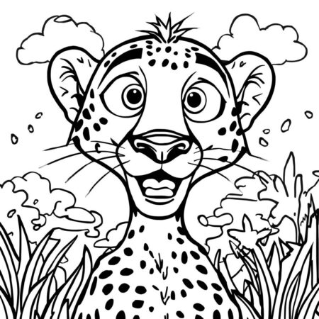 Chita em Estilo Cartoon (Desenho para Colorir)