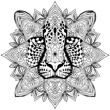 Chita em Estilo Mandala (Desenho para Colorir)