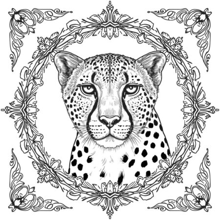 Chita em Estilo Vintage (Desenho para Colorir)