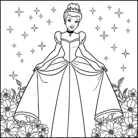 Cinderela no Baile (Desenho para Colorir)