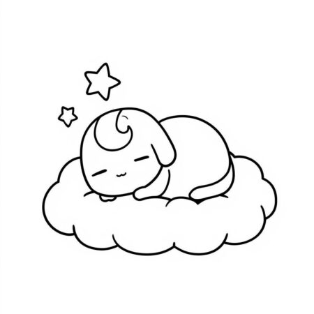 Cinnamoroll Dormindo (Desenho para Colorir)