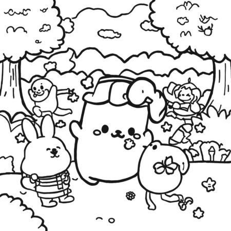 Cinnamoroll e Amigos (Desenho para Colorir)