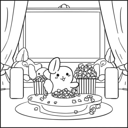 Cinnamoroll e Cinema (Desenho para Colorir)
