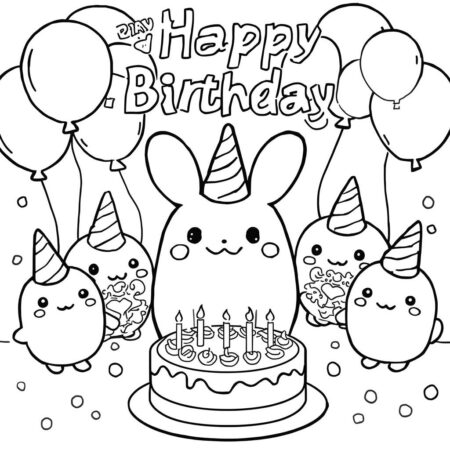 Cinnamoroll e Festas (Desenho para Colorir)