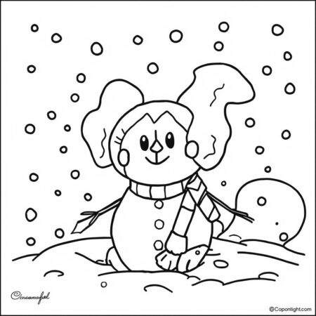 Cinnamoroll e Inverno (Desenho para Colorir)