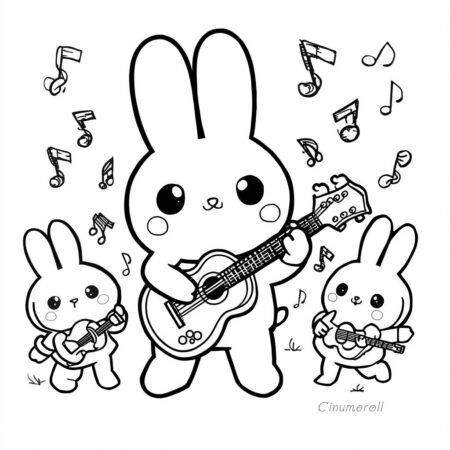 Cinnamoroll e Musica (Desenho para Colorir)