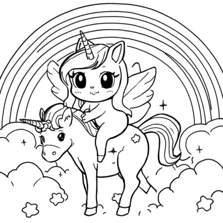 Cinnamoroll e Unicornio (Desenho para Colorir)