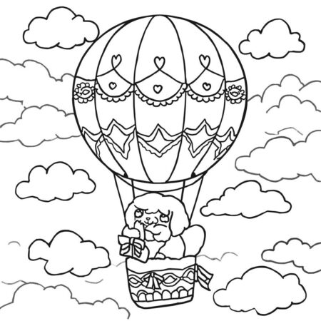 Cinnamoroll no Balao (Desenho para Colorir)