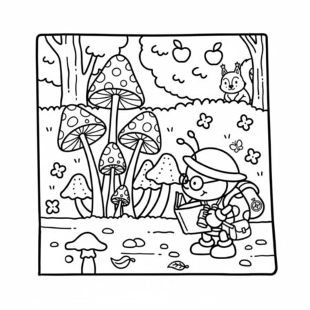 Coco Wyo explorando a floresta (Desenho para Colorir)