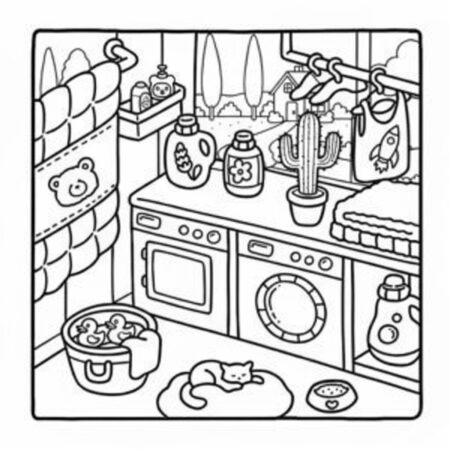 Coco Wyo na lavanderia (Desenho para Colorir)