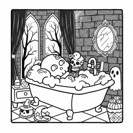 Coco Wyo no banho de bolhas (Desenho para Colorir)