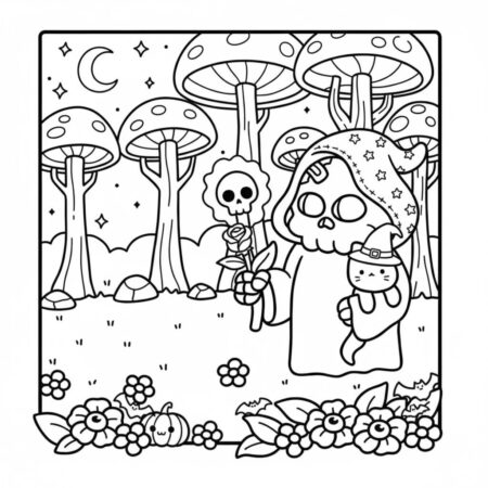 Coco Wyo no bosque mágico (Desenho para Colorir)